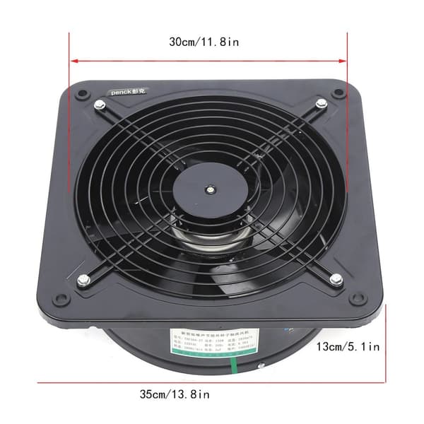 Afbudsventilator, 150W effekt, 2850m³/t luftstrøm,Sort