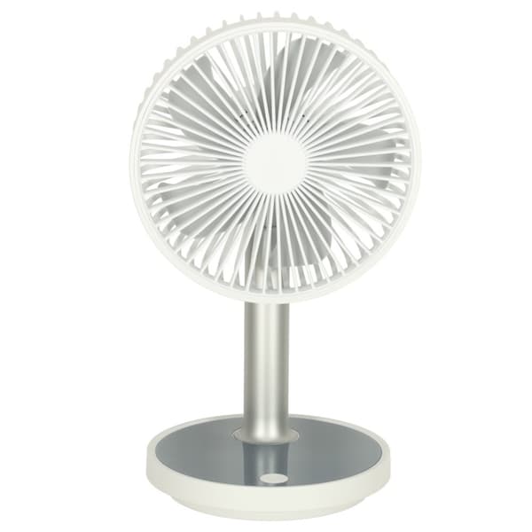 Trådløs skrivebordsventilator, 30 cm, hvid