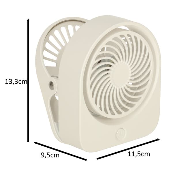 Langaton USB-pöytätuuletin, 11,5 cm, valkoinen