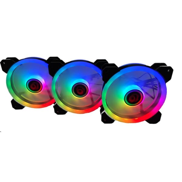 Boxventilator Talius IRIS SPECTRUM ARGB/CRONOS Ø 12 cm (3 enheder) Sort
