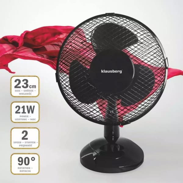 SKRIVEBORDSVENTILATOR 23cm KLAUSBERG KB-7473