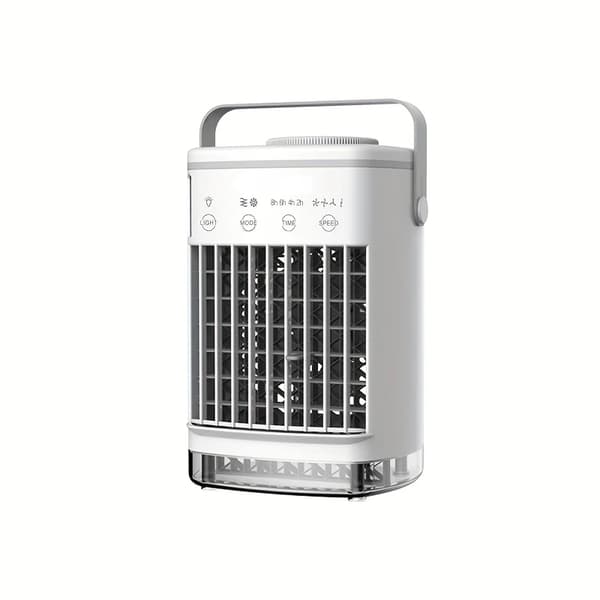 Kannettava sumutuskylmäpuhallin, 4 nopeusasetusta, mini USB-virralla,Valkoinen