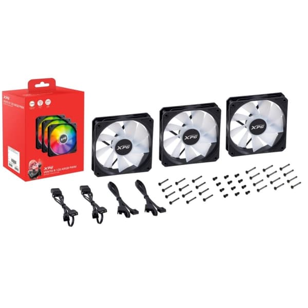 Boxventilator XPG VENTO R 120 ARGB PWM Ø 12 cm (1 enheder) Sort