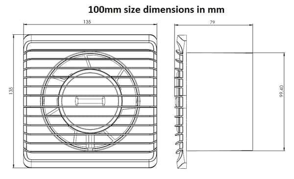 125 mm timer-emhætte Lydløs badeværelsesventilation Udsugning