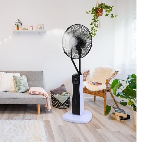 Piedestalfläkt med sprayfunktion Dimfunktion för ett behagligt rumsklimat 75W fläkt med 4 med fjärrkontroll & timerfunktion