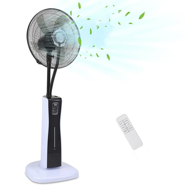 Piedestalfläkt med sprayfunktion Dimfunktion för ett behagligt rumsklimat 75W fläkt med 4 med fjärrkontroll & timerfunktion