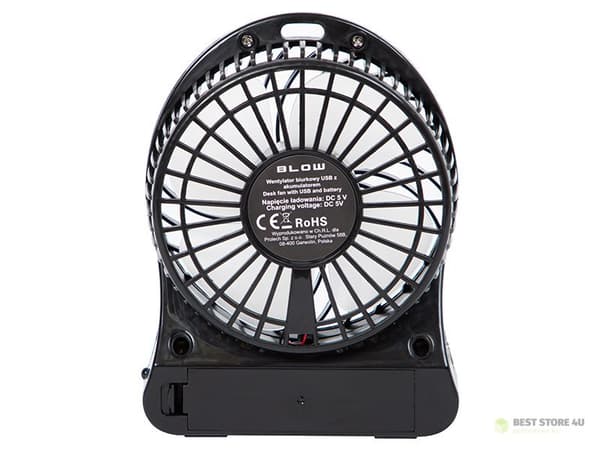 44-501# Bordventilator 10cm usb+batteri sort