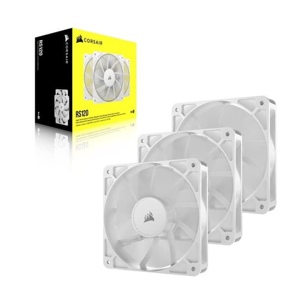 Corsair RS120 tietokoneen kotelotuuletin 12 cm valkoinen 3 kpl