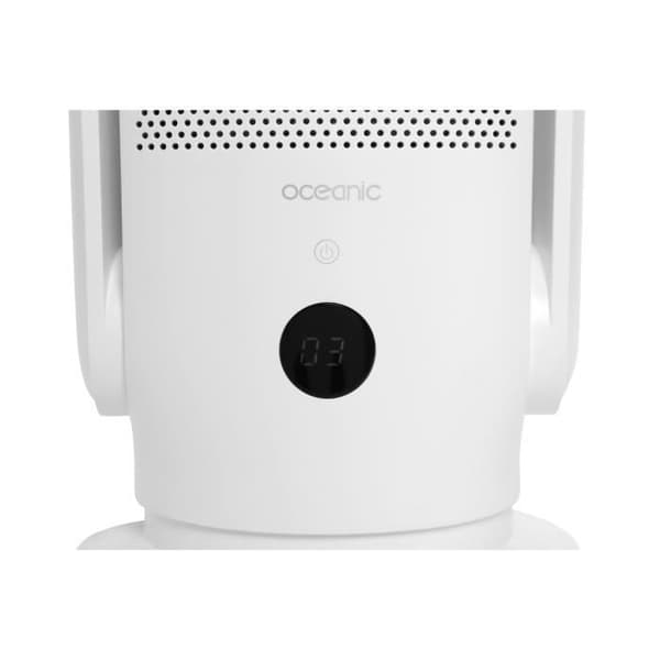 OCEANIC Luftrenande fläkt med filter - Bladlös - Oscillerande - 35W - H.80 cm - 8h timer - Fjärrkontroll