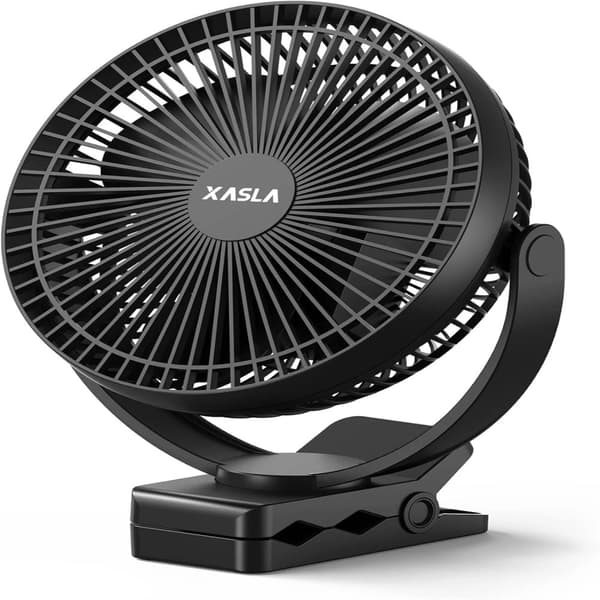 Bærbar Klemmeventilator, Lang Batterilevetid, Stille Drift,Sort