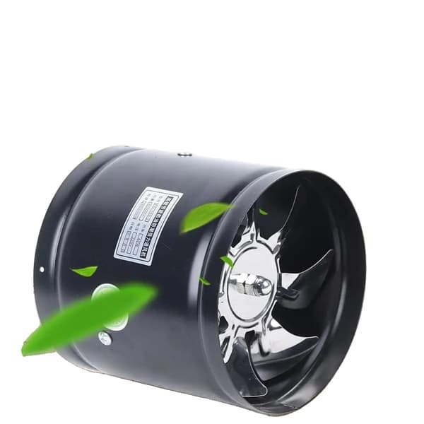 Exhaustfläkt, 500 m³/h luftvolym, låg ljudnivå, kompakt design,svart