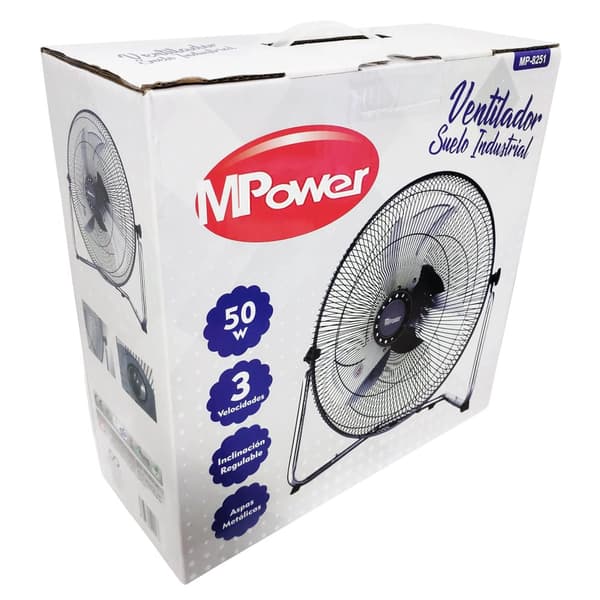 Jäähdytyspuhallin, 50W teho, 3 nopeusasetusta, kestävät metalliterät,EU, MP8253 Hopea
