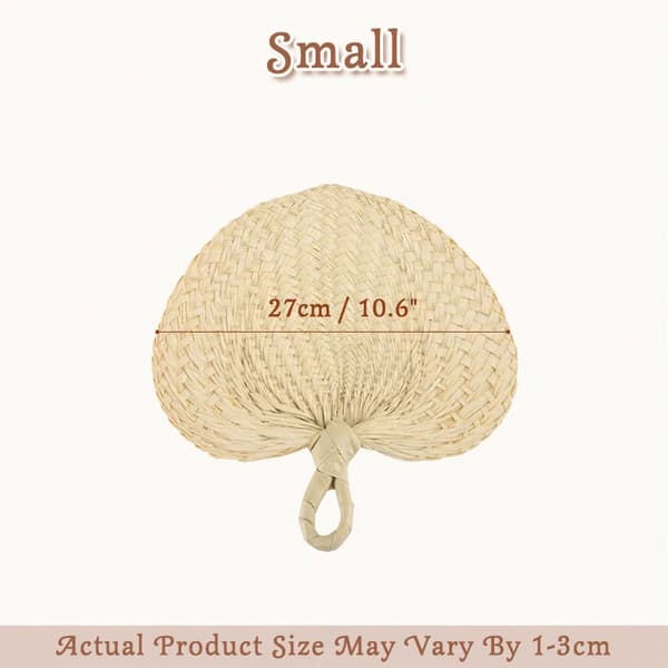 Naturlig Bambus Håndvifte, Lille Størrelse 27 cm, Stor Størrelse 35 cm,27 cm Lille Størrelse, 24STK