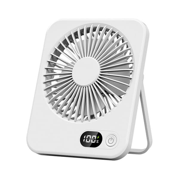 Lollanda Mini USB-fläkt med justerbar hastighet och LED-display – bärbar, idealisk för kontor, hem, sovrum och resor