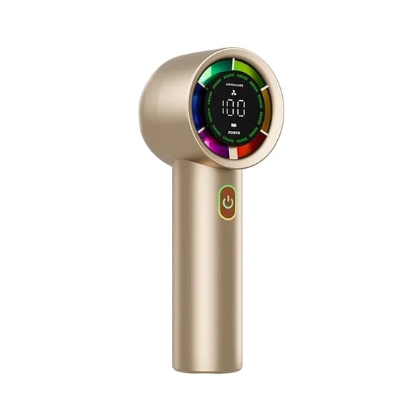 Bärbar Fläkt, Portabel Design, Digital Skärm, Tyst Drift,Guld