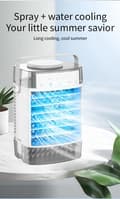 Miniatyrbillede 2 af 11: OBOSOE bærbart klimaanlæg – 1600 ml luftkøler og blæser med fjernbetjening, timer og LED