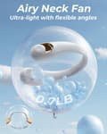Miniatyrbillede 4 af 7: Lollanda Bærbar Halsventilator 4000mAh, Bærbar Ventilator / Halsventilator / Hæng om halsen – 3 hastigheder, Stille, Rejse, Hæng om halsen