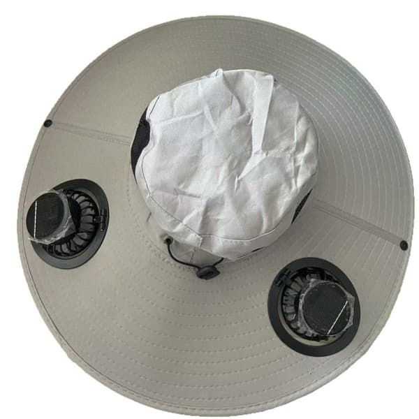 Solcellsdriven ventilerad hatt - Unisex soldriven/USB-laddningsbar - 6000 RPM dubbla fläktar - UV-skydd - Justerbar vindhastighet