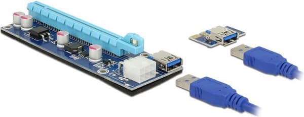 Delock Riser Card PCI Express x1 > x16 med 60 cm USB-kabel (41426)