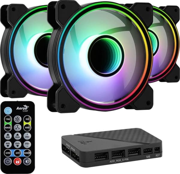 Aerocool Mirage 12 ARGB Pro Computertaske Kølesæt 12 cm Sort