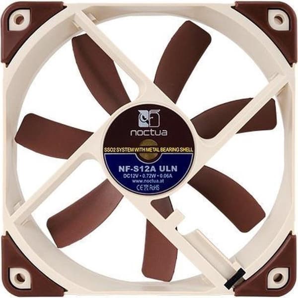 Noctua NF-S12A ULN Datorchassifläkt 12 cm Beige, Brun