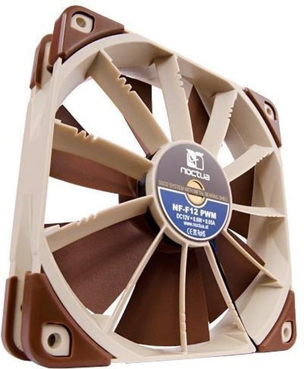 Noctua NOC-NF-F12-PWM computerkølesystem Computertaske Ventilator 12 cm Beige, Brun 1 stk.