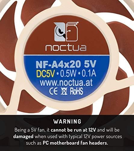 Noctua NF-A4X20 5V tietokoneen jäähdytyskomponentti Tietokoneen kotelotuuletin 4 cm Beige, Ruskea