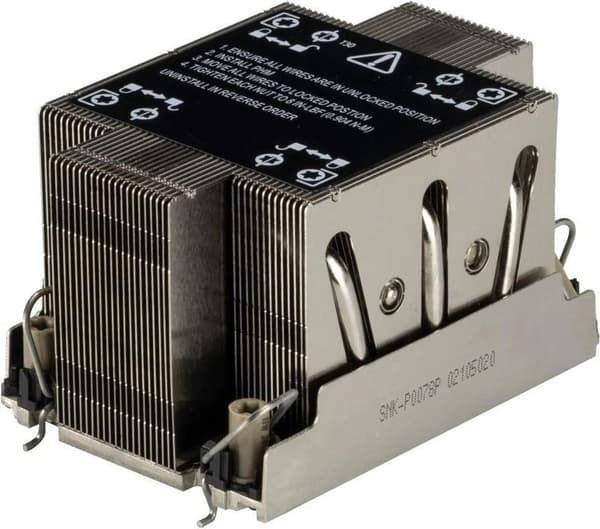 Supermicro SNK-P0078P - Processorkøler - (til: LGA4189) - 2U Sort, Rustfrit stål