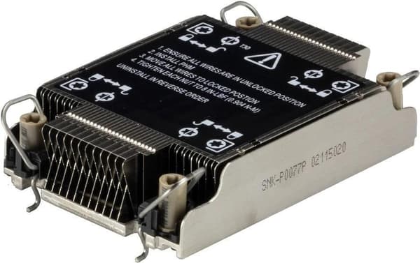 Super Micro Supermicro - Processorkylare - (för: LGA4189) - 1U (SNK-P0077P) Svart, Rostfritt stål