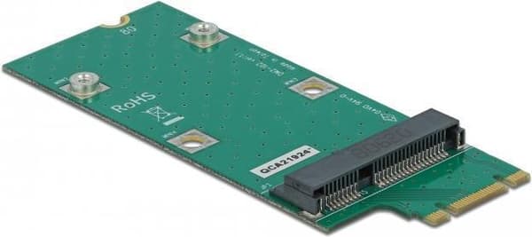 DeLOCK Adapter M.2 Key B+M til Mini PCIe slot (PCIe / USB) - Interface adapter - M.2 - M.2 Card - PCIe Mini Card (64103) Grøn