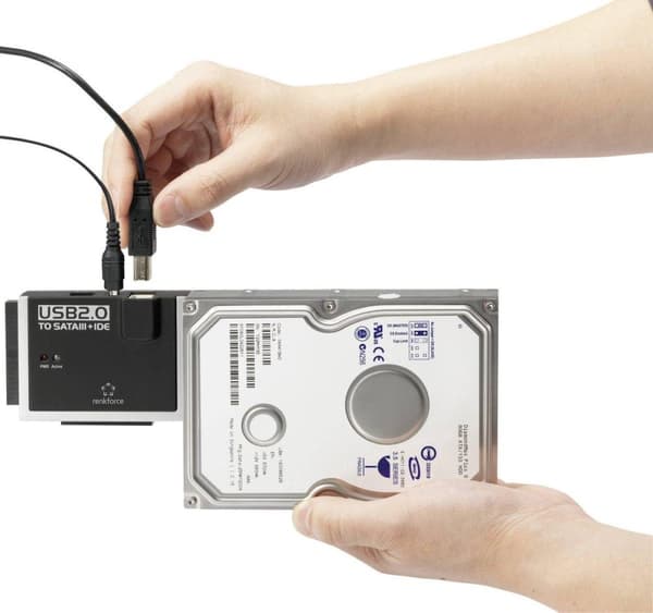 Renkforce USB 2.0-konverter [1x USB-A 2.0-stik - 1x IDE-stik 40-ben, IDE-stik 44-ben, SATA-kombistik 15+7-ben]