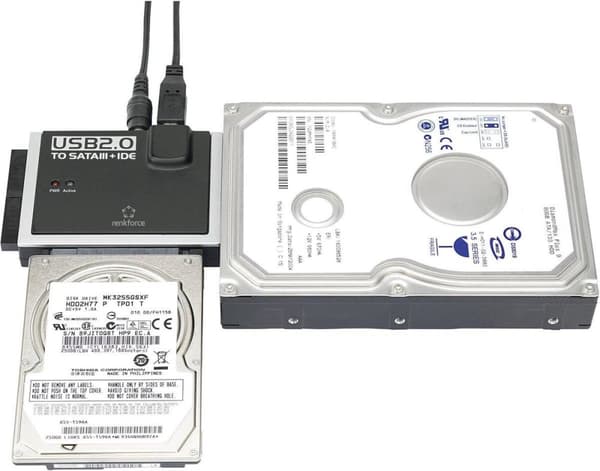 Renkforce USB 2.0-konverter [1x USB-A 2.0-stik - 1x IDE-stik 40-ben, IDE-stik 44-ben, SATA-kombistik 15+7-ben]