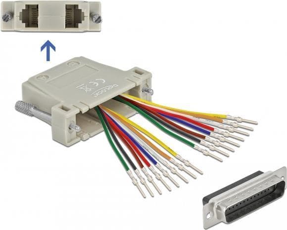 Delock - Nätverksadapter - RJ-45 (W) till DB-44 (M) - tumskruvar - beige (66835)