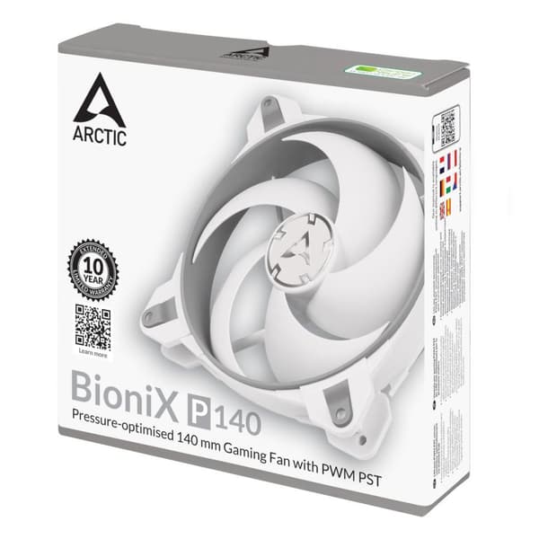 ARCTIC BioniX P140 (grå/vit) - 140 mm PWM PST spelfläkt optimerad för statiskt tryck (ACFAN00160A)