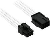 Nanoxia Single Sleeve - Strømforlængerkabel - 6-pin PCIe Power (M) til 6-pin PCIe Power (W) - 30 cm - snappet - hvid