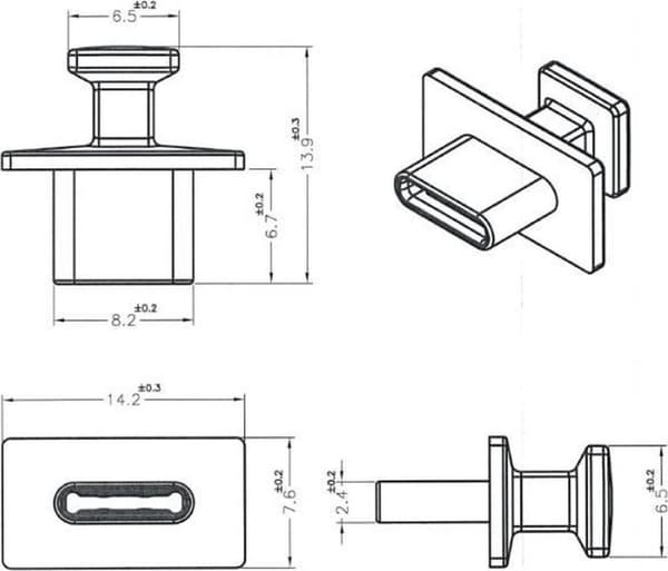 DeLOCK lukkedæksel / portbeskytter til USB-C (v) porte / med stort greb (10 stk.) / hvid