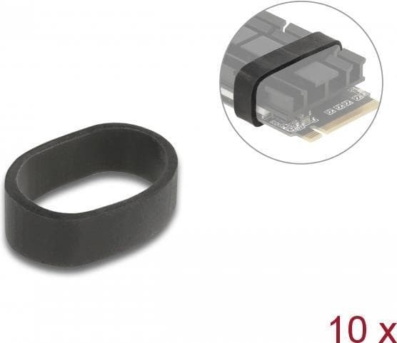 Delock - M.2 modul og køleplade monteringsring - sort (pakke med 10) (18409)