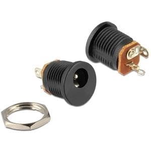 DeLOCK - Strömkontakt - DC-uttag 5,5 mm (ID: 2,5 mm) (F) (65690)