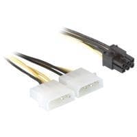 DeLOCK - strømkabel - intern strømforsyning, 4-benet (M) - PCI Express strømforsyning, 6-benet (W) - 15 cm (82315)