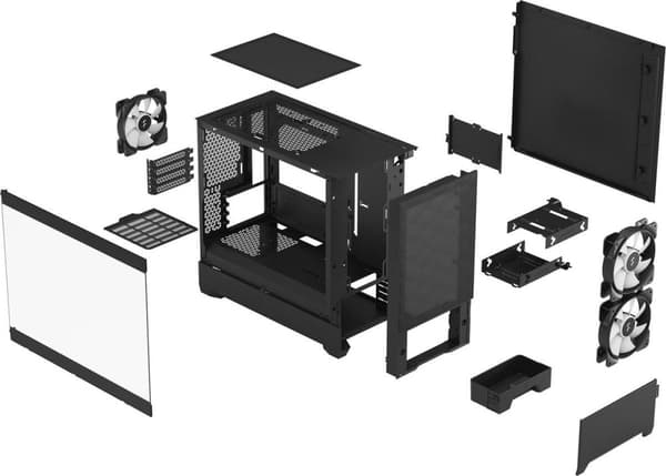 Fractal Design Pop Mini Air - PC - Musta - micro ATX - Mini-ITX - Teräs - Karkaistu lasi - Multi - Taskutuuletin (FD-C-POR1M-06)