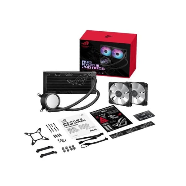 Flytande CPU-kylare - Asus - ROG Ryuo III 240 ARGB - Vit - Asetek 8:e generationens pump - Anime Matrix LED-skärm