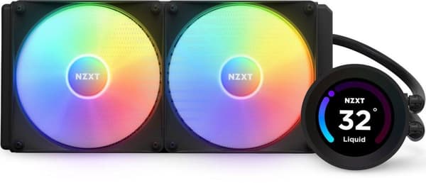 NZXT Kraken Elite 280 RGB - Integreret kølesystem - afmeting radiator 280mm - til Intel LGA 1700, 1200, 115X, AMD AM5, AM4, sTRX4, TR4 - 2 x F120P blæ