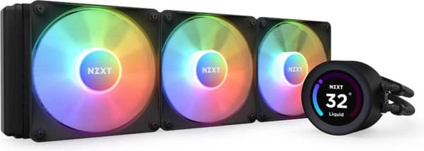 NZXT Kraken Elite 360 - Komplett kylsystem mått radiator 360mm - för Intel LGA 1700, 1200, 115X, AMD AM5, AM4, sTRX4, TR4 - 3 x F120 fläktar - Koper,