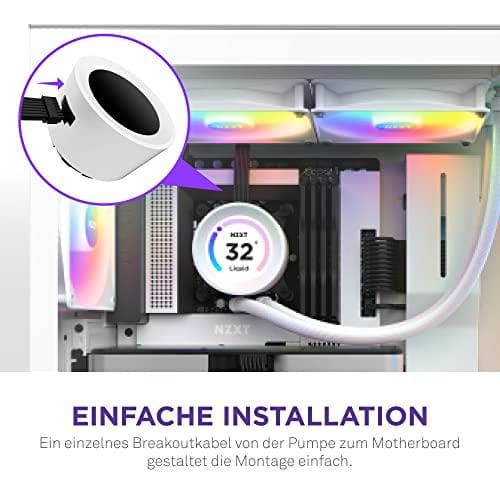 NZXT Kraken Elite 280 RGB Processor alt-i-en væskekøler 14 cm Hvid 1 stk(e) (RL-KR28E-W1)