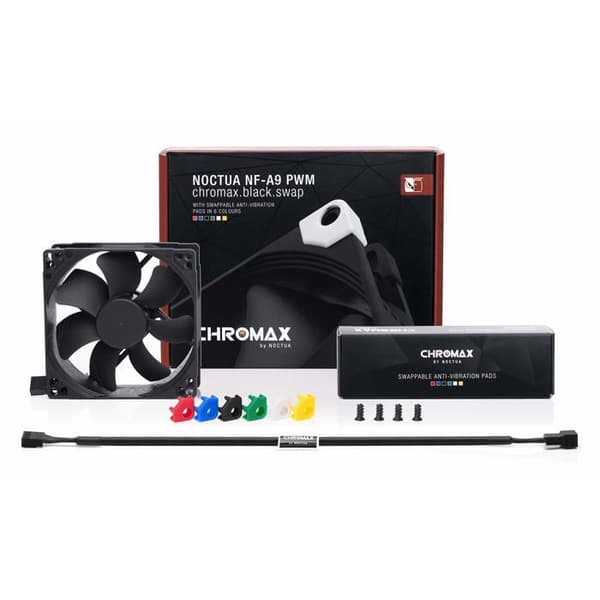 Noctua NF-A9 PWM chromax.Black.Swap, Premium Silent Fan, 4 Pin (92mm, Black) - NF-A9 PWM CH.BK.S