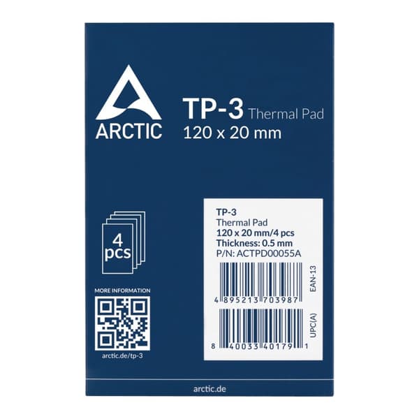 ARCTIC TP-3 - Termisk dyna - Blå (4 stycken) (ACTPD00055A)
