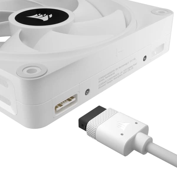 CORSAIR QX120 RGB Starter Kit Hvid - Ventilatorhus - 3-pak - 3x QX120 RGB PMW fans - 1x iCUE LINK hub - hvid