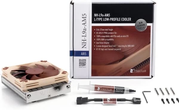 Noctua NH-L9a-AM5 - Kylare för processor - AM5 - 57,5 cfm - 600 - 2500 rpm. - 23,6 dBA - 12V - beige