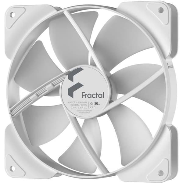 FRACTAL DESIGN - Aspect 14 RGB PWM White Frame - PC-fläkt - 14 x 14 x 2,5 cm - FD-F-AS1-1409