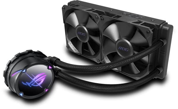 COOLER ASUS, "ROG Strix LC II 240", skt. universal, racire cu lichid, fan 120 mm x 2, 2500 rpm, LED ARGB, "RS LC II 240" (timbru verde 2.00 lei) Svart